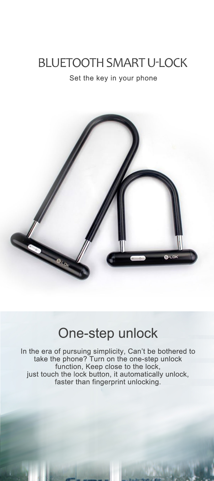 Bluetooth Smart U-Lock app unlock keyless anti theft lock bicycle lock office door