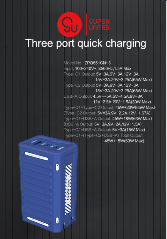 65W GaN New Technology Type-c Charger Quick Charge