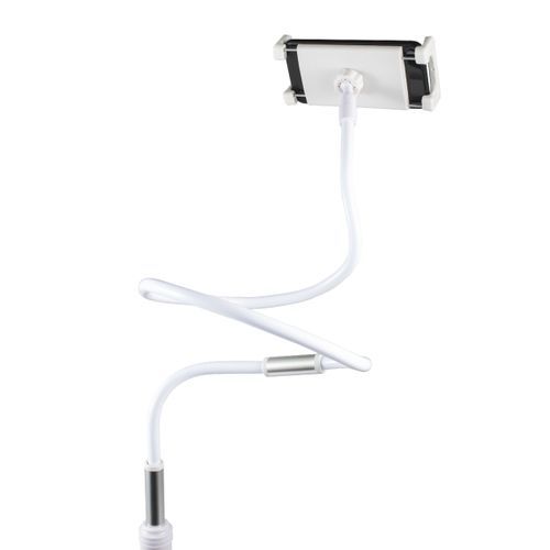 Flexible Gooseneck Arm Clip Phone and Tablet Holder, 51 inches, White