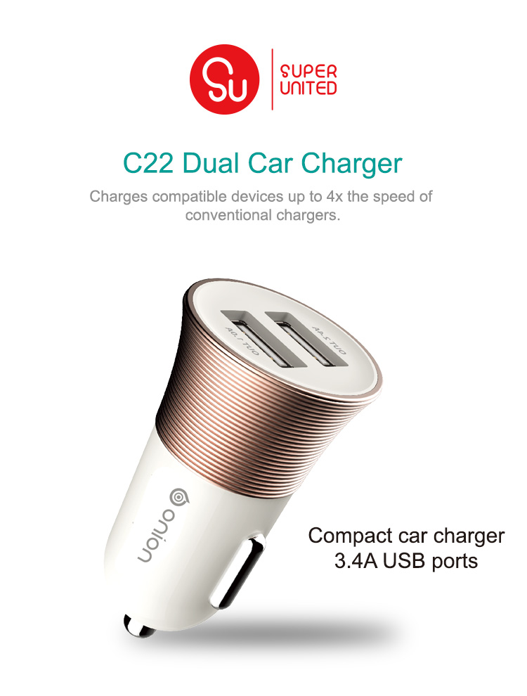 Dual output car charger QC 3.0 quick charger