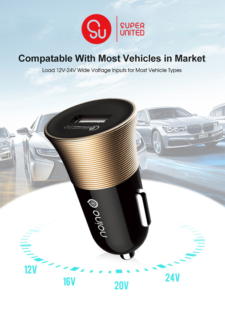 3.4A QC3.0 USB CAR CHARGER with 1 port