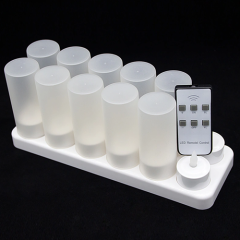 New item wireless rechargeable decorative led light flameless flicker table tealight candle