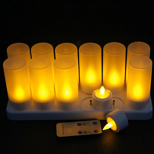 Making factory CL213812RY Rechargeable LED yellow tea candle lights with remote control led candle
