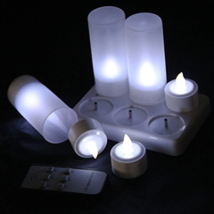 New style Remote rechargeable led cold white tealight candles