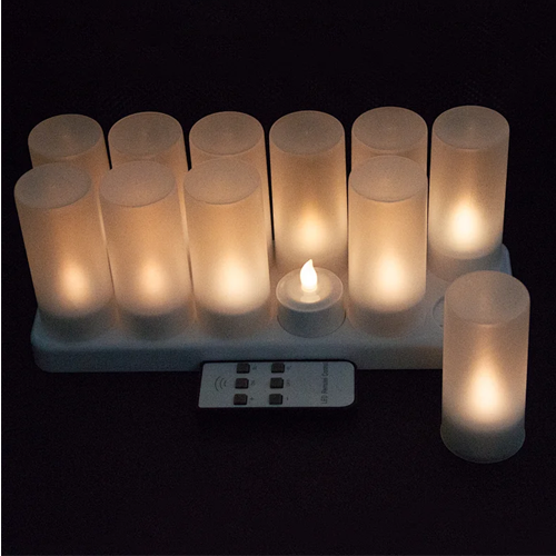 amazon hot seller Christmas holiday welding birthday party flame led candle light Rechargeable romantic led tealight candle