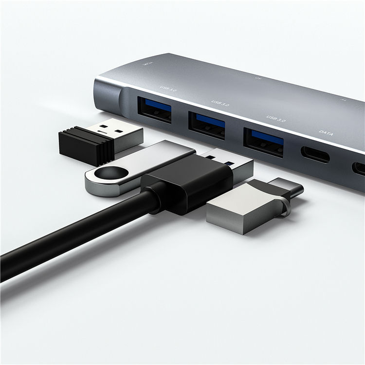 New 8 In 1 Usb C Hub Type C To Ethernet pdsdtfusb3.03 Exported To Worldwide