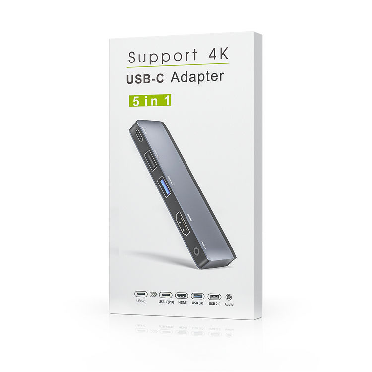 5 In 1 Dual Usb C Hub 3.0 PD Charging Type C Adapter For Mircosoft Surface Pro X