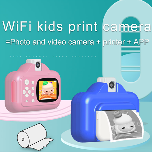 F-11c Kids Instant Print Camera Thermal Printer Wireless WIFI Phone Printer 1080P HD Kids Digital Camera Toy for Children Gift