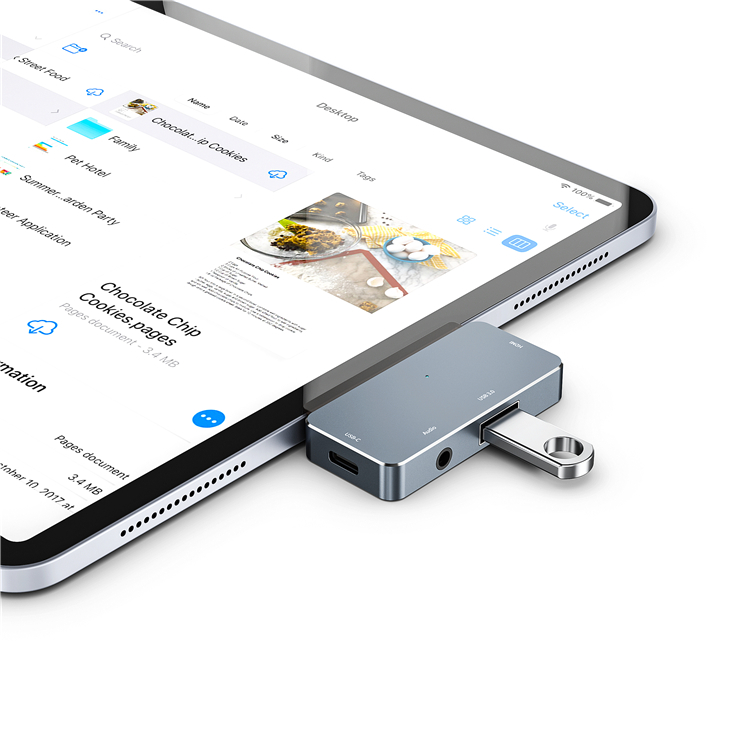 Type C USB 3.0 4 In 1 hub 4 Ports Slim Usb Hub For Ipad pro 2018 2020 2021