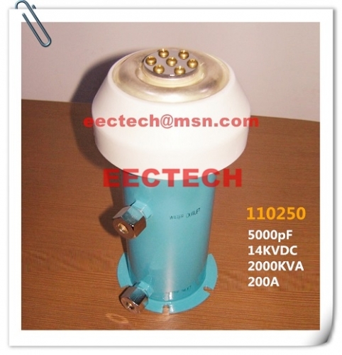 Water cooled capacitor (WCC) 110250, 5000pF/14KV, equal to TWXF110250, CCGS110250