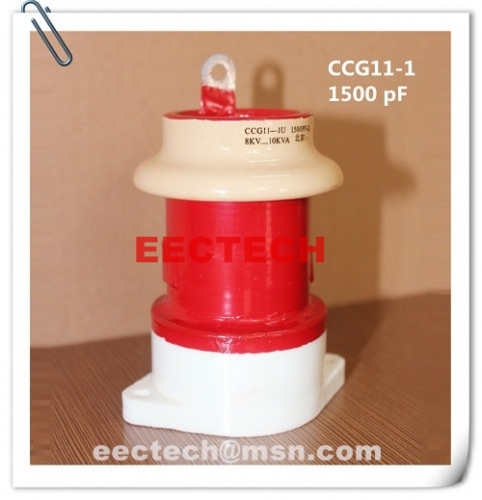 CCG11-1, 1500pF, 8KVDC, 10KVA, pot type ceramic RF capacitor