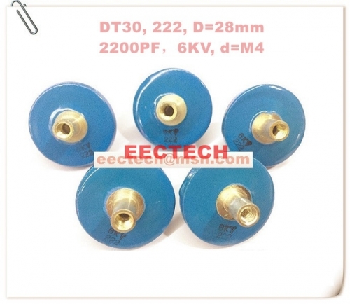 DT30, 222, high voltage small button capacitor, 6KV/2200PF