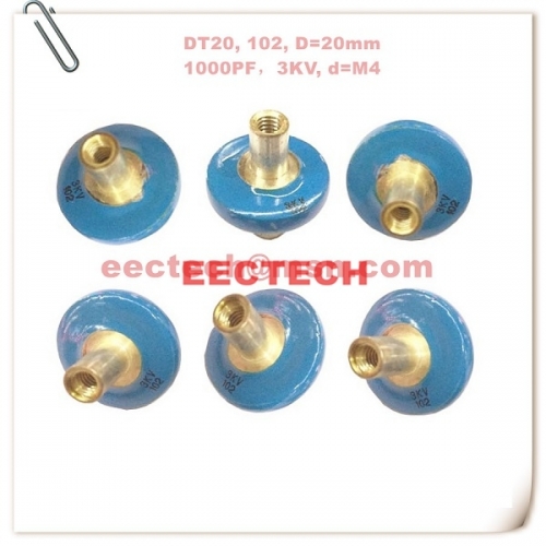DT20, 102, high voltage small button capacitor, 3KV/1000PF