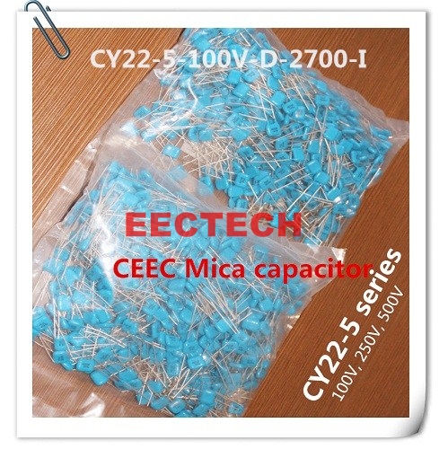 CY22-5-100V-D-2700-I silver coated mica capacitor from Beijing EECTECH