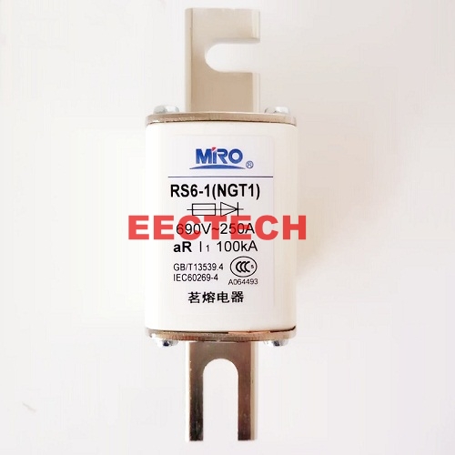 Fast-acting fuse RS6-1 NGT1 690V / 250A, square tube bolt fuse (1box=5pcs)