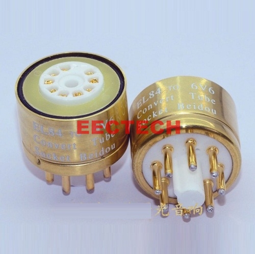 Conversion seat EL84 to 6V6, gold-plated EL84 tube to 6V6, EL34 tube conversion seat,convert socket (1 box=2 pcs)