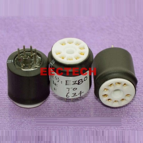 EZ80 to 6Z4 conversion seat tube, conversion base,convert socket (1 box=2 pcs)