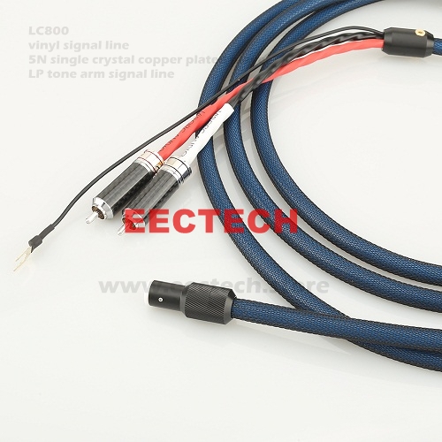 LC800 Vinyl Signal Cable, Phono 5N Single Crystal Copper Plated Silver, LP Tone Arm Signal Cable