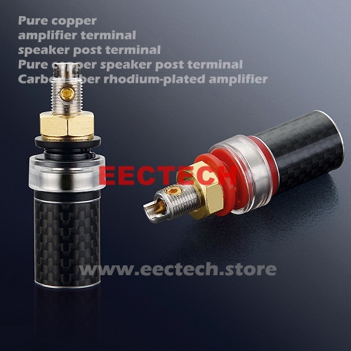BP604R Pure copper,speaker post terminal,Rhodium-plated carbon fibers amplifier terminal(one box = 4 pcs)