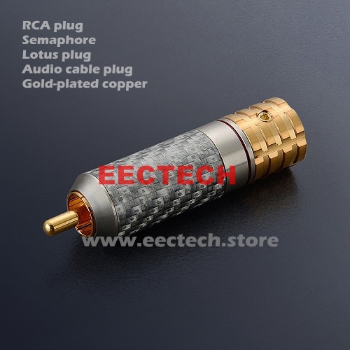 VR108G Pure copper carbon fiber RCA, screw type gold plated