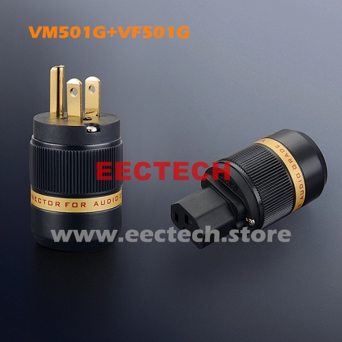 VM501G,VF501G Pure copper gold-plated American standard AC power plug, tail plug, hifi audio plug