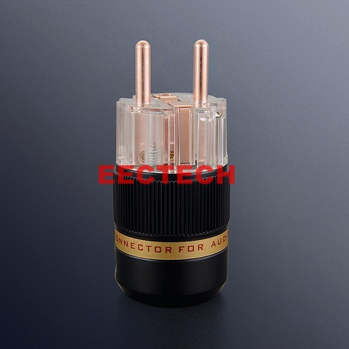 VE511G,VF511G,Pure copper gold plated European standard, HiFi audio amplifier audio power cord plug tail