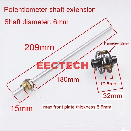EECTECH 6mm Potentiometer Shaft Extender Long Aluminum Attentuator Rod Extension Vintage Audio DIY