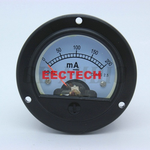 52mm DC100mA DC200mA Round Moving Coil Panel Meter For 300B KT88 2A3 211 EL34 6550 Vintage Hifi Audio Tube Audio Amplifier