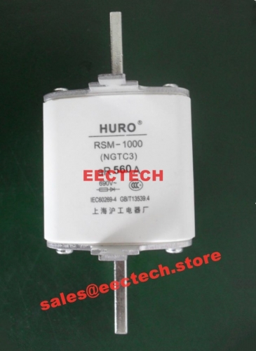 HURO NGTC3 Type, RSM-1000, Filled Square Tube Knife style Contact Fuse, NGTC3 380V/690V (315A-630A), one box = 2pcs