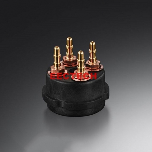 Bakelite 4pin Tube Socket for 2A3 300B FU-811 274A 572B Gold Plated Copper pin Hifi Vintage Amplifier DIY (1 box=4 pcs)
