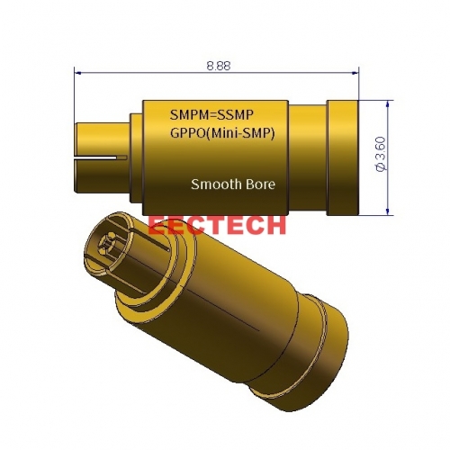 SMPMF1CL-65S Coaxial Fixed Load, 1Watts, DC-40GHz, SMPM series coaxial fixed load, EECTECH
