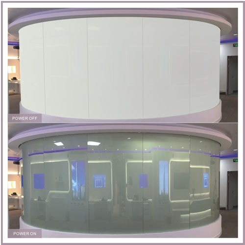 curved smart glass for office wall