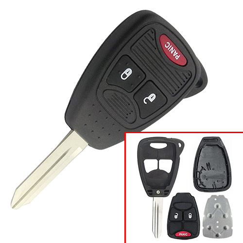 2+1 button Full Remote key Shell for C-hrylser Dodge Jeep