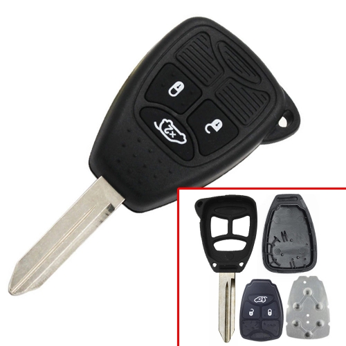 3 button Full Remote key Shell for Chrylser Dodge JeepWithout Panic