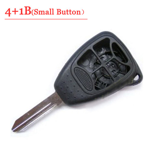 4+1 Button Remote Key Case With Small Panic For C-hrysler Jeep Dodge