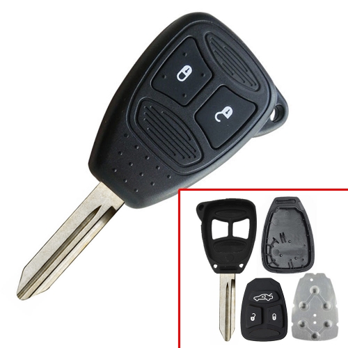 2 Button Full Remote Key Shell Big Button For C-hrysler Dodge Jeep Without Panic