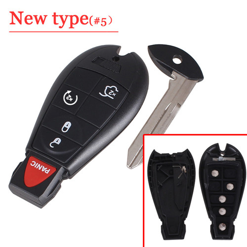 #05 New 4+1 Button Fobik Smart Key Shell For C-hrysler( Big Logo)