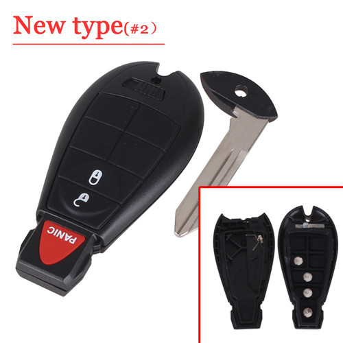 #02 New 2+1 Button Fobik Smart Key Shell For C-hrysler( Big Logo)