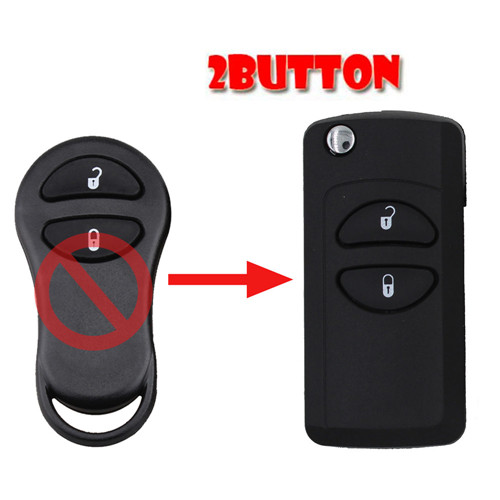Remodeling Flip key Shell For C-hrysler 2 Button Key Fob