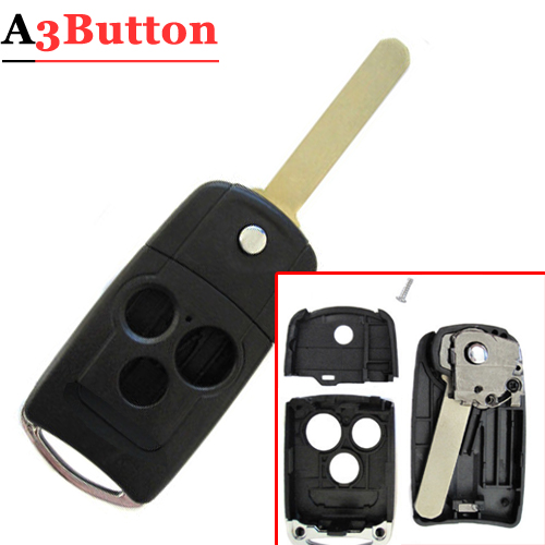 3 Button Flip Remote Key Shell(Acura Style) For HD