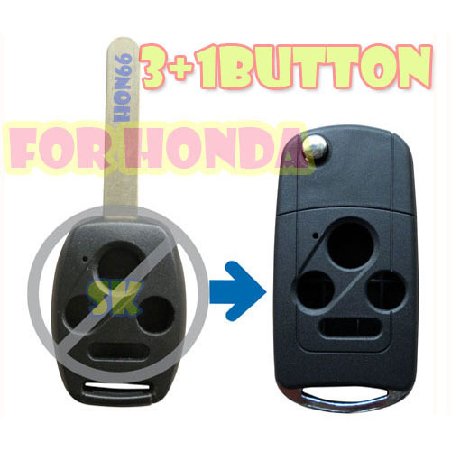Flip Remote Case For Honda 3+1 Button Remote Key Acura Style