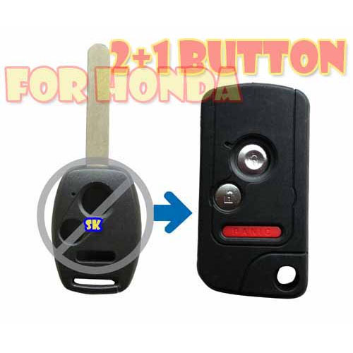 Flip Remote Key Case For Honda 2+1 Remote Key Accord Style