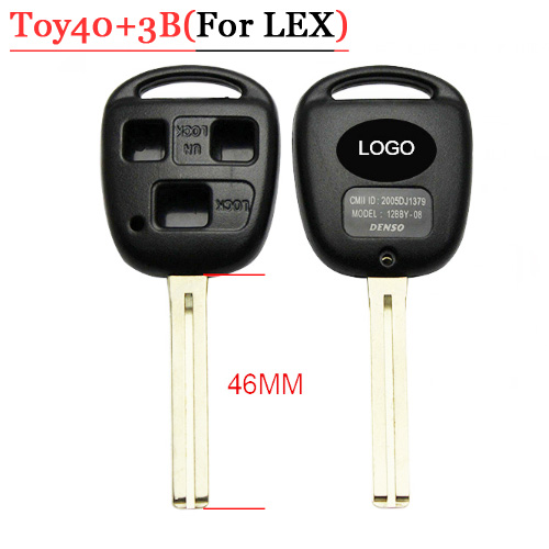 3 Button Remote Key Case (TOY40 Long Blade) for Lexus