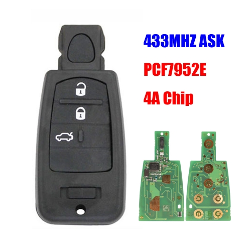 3 Button Remote Key With 433Mhz For Fiat