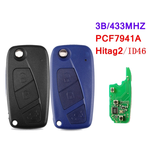 3 /4Button With PCF7941 Aes Chip Flip Key For Fiat