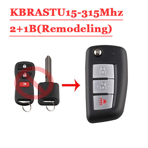 (SK355018-2+1B) REMODELING Key For Nissan Altima Maxima 2004-2006 For Nissan Armada 2005-2015 KBRASTU15
