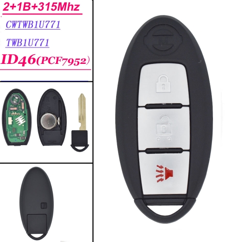 (SK355008) Car KEY For Nissan March Sunny Tiida Livina Sylphy 315Mhz ID46 (7952) Chip