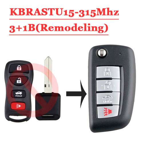 (SK355018-3+1B) REMODELING Key For Nissan Altima Maxima 2004-2006 For Nissan Armada 2005-2015 KBRASTU15