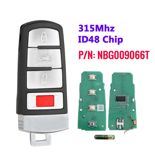 Not Smart Remote Key  For Volkswagen Magotan Passat CC Fob 315MHz ID48 Chip (NBG009066T)