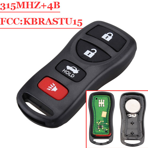 (SK355017-3+1B) 315Mhz Car Remote Key DIY For Nissan Altima Maxima 2004-2006 For Nissan Armada 2005-2015 KBRASTU15